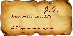 Jagerovits István névjegykártya